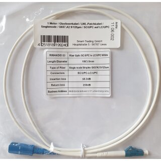 1 Meter / Glasfaserkabel / LWL-Patchkabel / Singlemode / G657.A2 9/125μm / SC/UPC auf LC/UPC