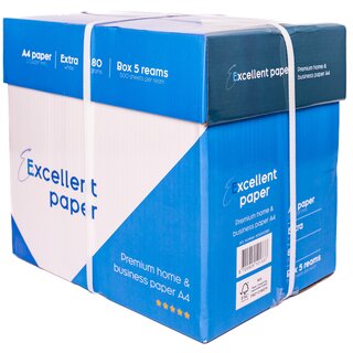 Professionelles Kopierpapier A4, 2500 Blatt, 80g/m, hochwei